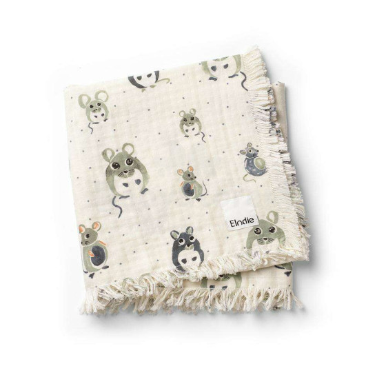 Elodie Details soft cotton blanket 100x75 cm Forest mouse