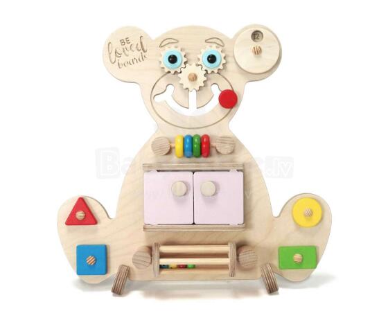 Beloved Boards Art.BBO002 Pink Wooden board for the development of motor skills Bear