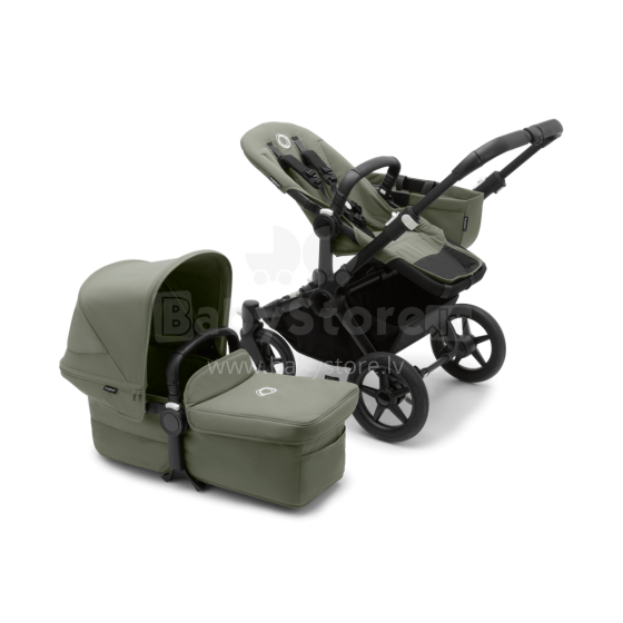 Bugaboo Donkey 5 Mono complete Art.100000004 Black / Forest Green Bērnu Universāli Transformējami rati