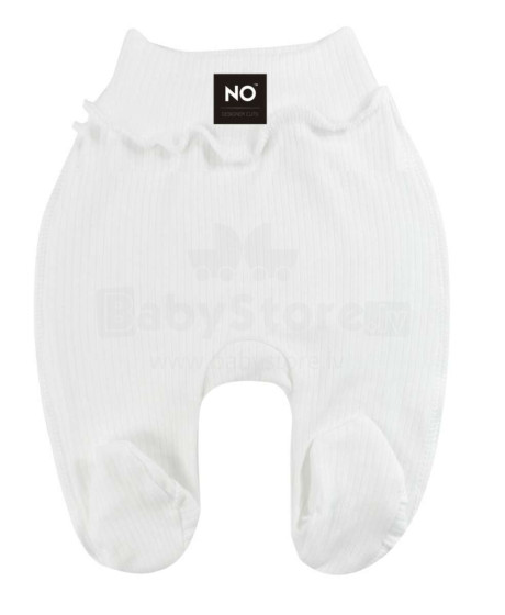 La Bebe™ NO Baby Pants Art. 9-04-30 White Детские штанишки с широким поясом и закрытыми пяточками из чистого хлопка