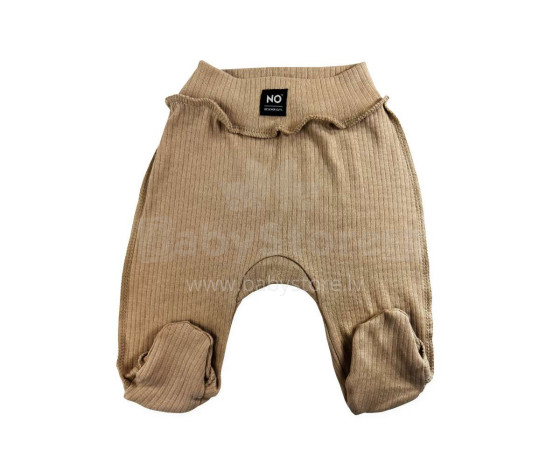 La Bebe™ NO Baby Pants Art. 9-04-32 Cappuccino Zīdaiņu bikses ar plato jostu un pēdiņam no kokvilnas