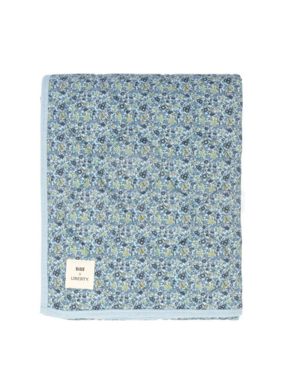 BIBS x Liberty Quilted Blanket Art.152820 Chamomile Lawn Baby Blue - Детское одеяло 85x110см