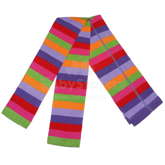 Weri Spezials Детские Леггинсы Purple-Kiwi Stripes ART.WERI-0502 Высококачественные детские леггинсы из хлопка для девочек с милым дизайном