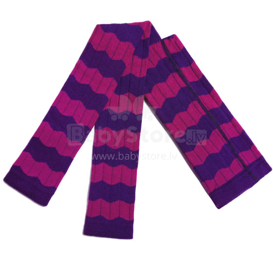 Weri Spezials Leggins for Children Wavy Stripes ART.WERI-6640 High quality children's cotton leggings for girls with cute design