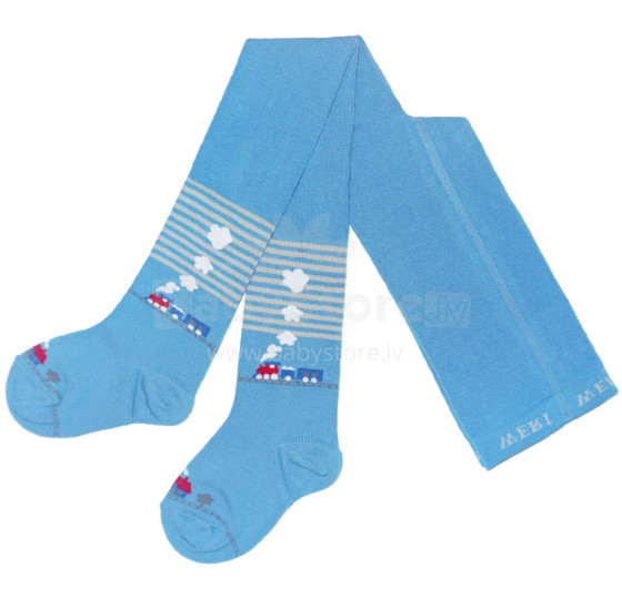 Weri Spezials Children's Tights Railway Medium Blue ART.WERI-3815 High quality children's cotton tights for boys
