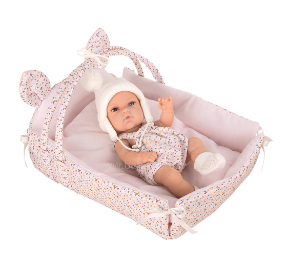 Arias Baby Doll Art.AR60283 Newborn doll with a bunny cot, 33 cm