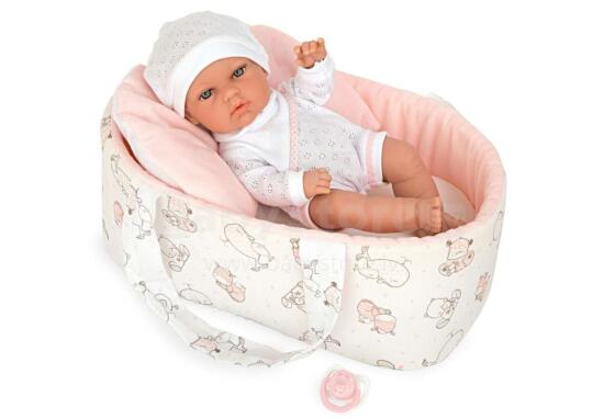 Arias Baby Doll Art.AR50732 Pink lėlė lopšyje