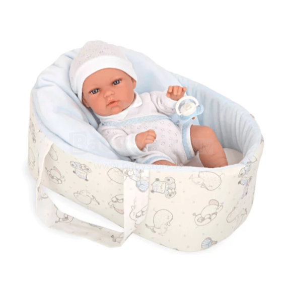 Arias Baby Doll Art.AR50733 Blue lėlė lopšyje