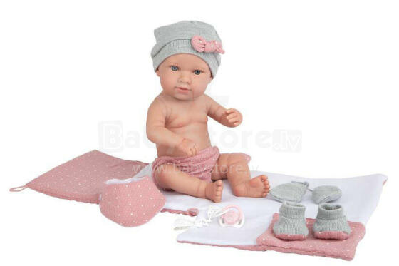 Arias Baby Doll Salma Art.AR65288 Lėlė su rožine antklode, 42 cm.