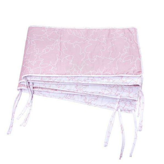 NordBaby Cot Bumper Frozen Leaves Art.255553 Pink Bērnu gultiņas aizsargapmale 360cm