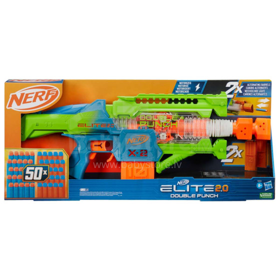 NERF ELITE 2.0 motorizuotas šautuvas DOUBLE PUNCH