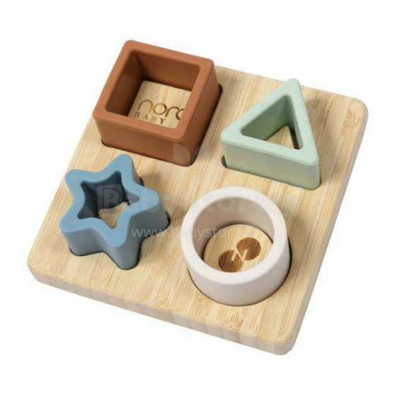 Nordbaby Puzzle Board  Art.265764 Развивающая деревянная игрушка 'Геометрические фигуры'