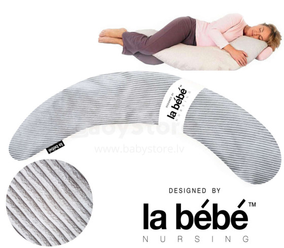 La Bebe™ Moon Maternity Pillow  Cover Art.154393 Grey Дополнительный чехол [навлочка] для подковки 195 cm