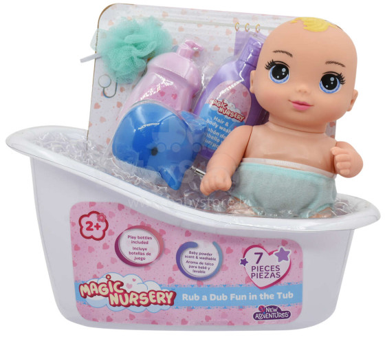 Baby doll with tub, 20 cm