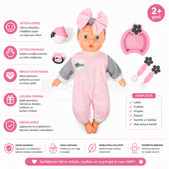 Bo Doll Anna Art.154546 Interaktyvi lėlytė-naujagimis Anna, 42 cm