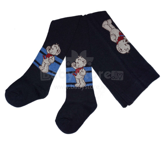 Weri Spezials Children's Tights Teddy Navy ART.WERI-3239 High quality children's cotton tights for kids