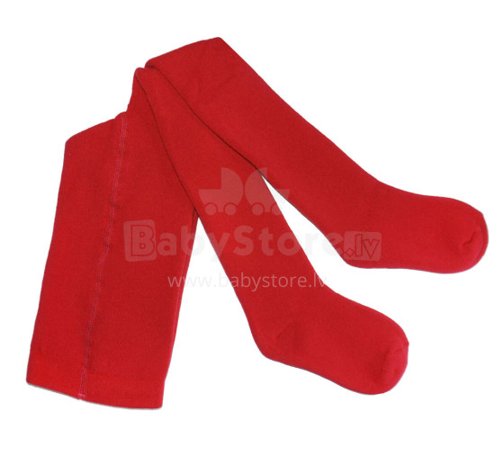 Weri Spezials Children's Tights Monochrome Red ART.WERI-3138 High quality children's warm plush cotton tights for girls