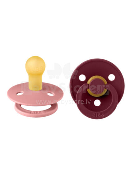 Bibs Colour DUSTY PINK / ELDERBERRY Pacifier, Soothers 0-6 m.,100% natural
