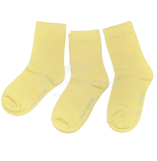 Weri Spezials Детские носки Monochrome Vanilla ART.SW-0780 Три пары высококачественных детских носков из хлопка