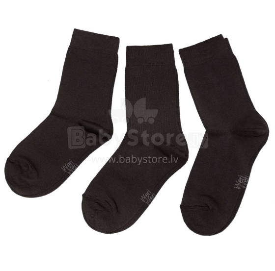 Weri Spezials Children's Socks Monochrome Chocolate ART.SW-0927 Pack of three high quality children's cotton socks