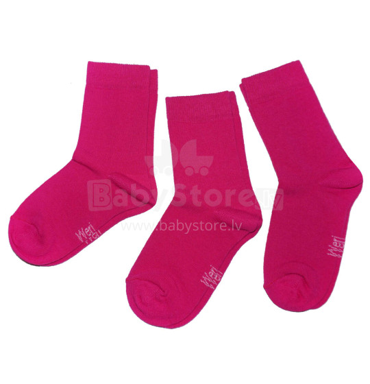 Weri Spezials Детские носки Monochrome Pink ART.SW-0798 Три пары высококачественных детских носков из хлопка