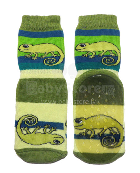 Weri Spezials Детские нескользящие носки Chameleon Green ART.WERI-2362 Высококачественных детских носков из хлопка с нескользящим покрытием