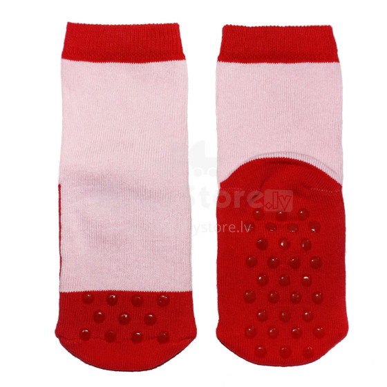 Weri Spezials Children's Non-Slip Socks Little Wonders Red ART.WERI-0587 High quality children's socks made of cotton with non-slip coating