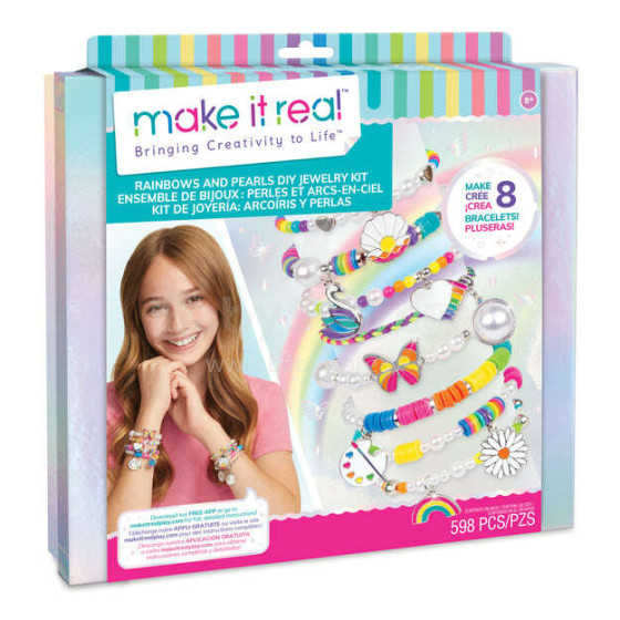 MAKE IT REAL DIY Jewelry set Rainbows and pearls