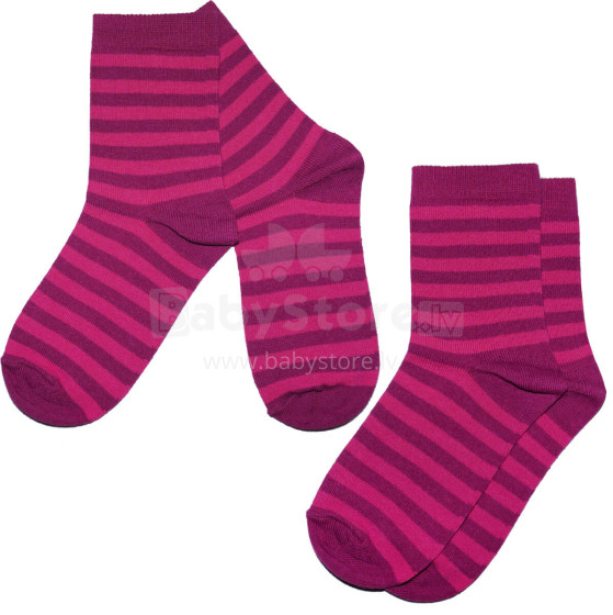 Weri Spezials Children's Socks Colorful Stripes Pink and Rose ART.SW-1644 Pack of two high quality children's cotton socks