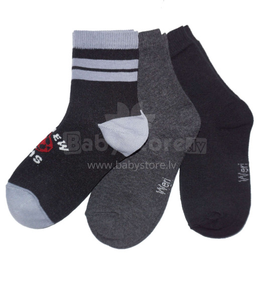 Weri Spezials Детские носки Review Black ART.WERI-2029 Комплект из трех пар высококачественных детских носков из хлопка