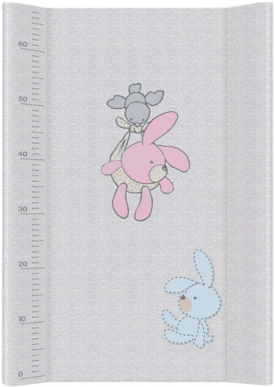 Ceba Baby Strong  Bunnies Changing Mat Art.155686 Grey Матрас для пеленания с твердым основанием (70x50cm)