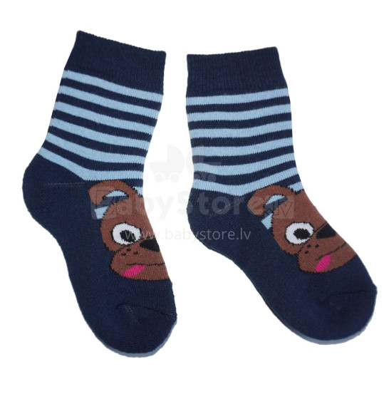 Weri Spezials Детские плюшевые носки Charlie the Dog Navy Blue ART.WERI-7098 Высококачественные детские плюшевые носков из хлопка