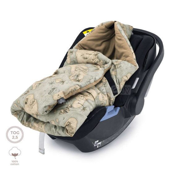 Makaszka Car Seat Blanket Art.155903 Высококачественное детское двухстороннее легкое одеяло-конверт с капюшоном (100x110 см)