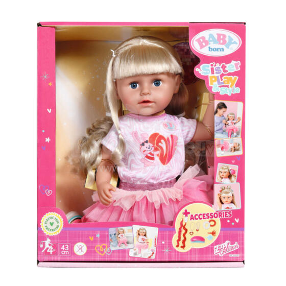 BABY BORN Lėlė sesutė, 43 cm