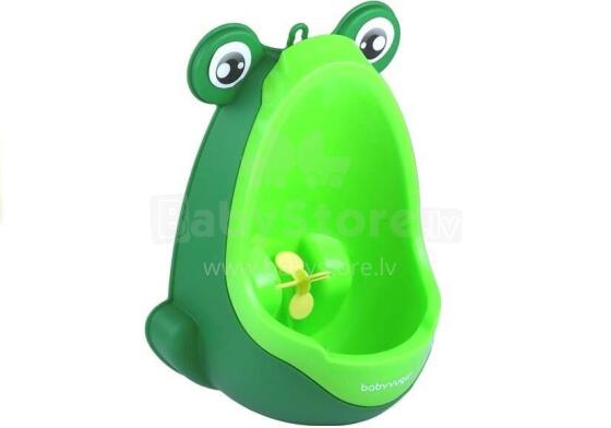 Mini Urinal For Boys Frog Suction Pads Green