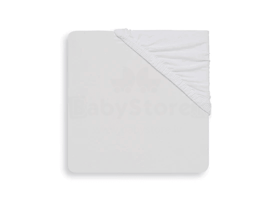 Jollein Jersey Sheet White Art.511-507-00001 palags ar gumiju 60x120cm