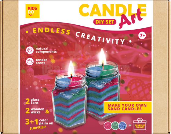 KIDS DO DIY Candle Art Set. Red Green Blue + 1 SURPRISE color Art.44003 Sveču mākslas komplekts