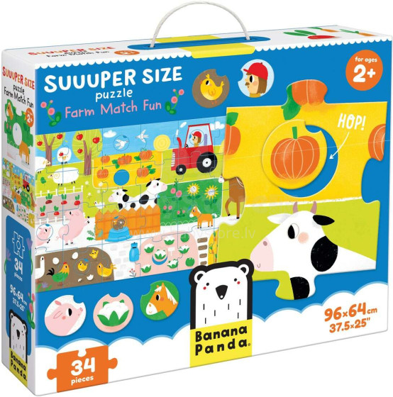 Banana Panda Super Size Puzzle Farm Match Fun Art.49108 Grīdas puzle (34gab.)
