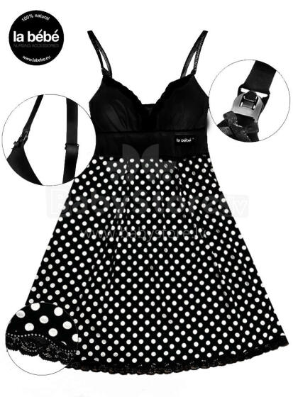 La Bebe™ Nursing Cotton Mia Art.156718 Black Ночнушка для беременных и кормящих
