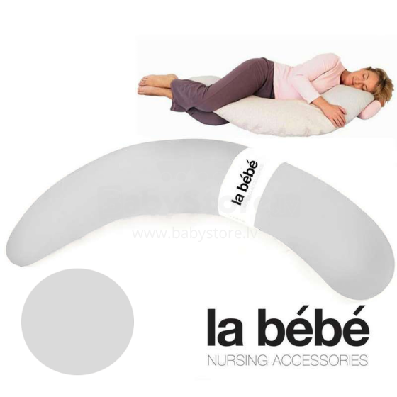 La Bebe™ Moon Maternity Pillow Art.156851 Light Grey Большая подушка для беременных с наполнителем из синтепона (синтепух,особенно мягкий  195 cm