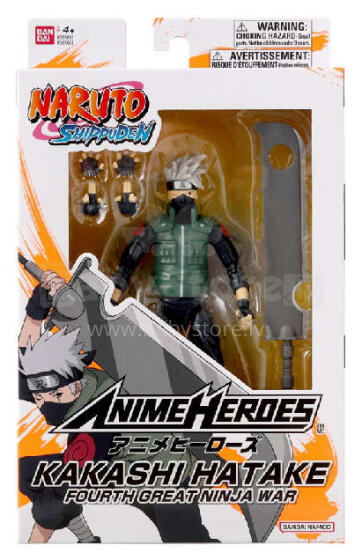 ANIME HEROES Naruto figūrėlė su priedais, 16 cm - Hatake Kakashi ketvirtasis nindzių karas
