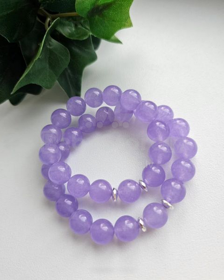 La bebe™ Jewelry Handmade Natural Stone Bracelet Halcedons Purple Rokasspradze ar dabīgiem akmeņiem XS izmērs