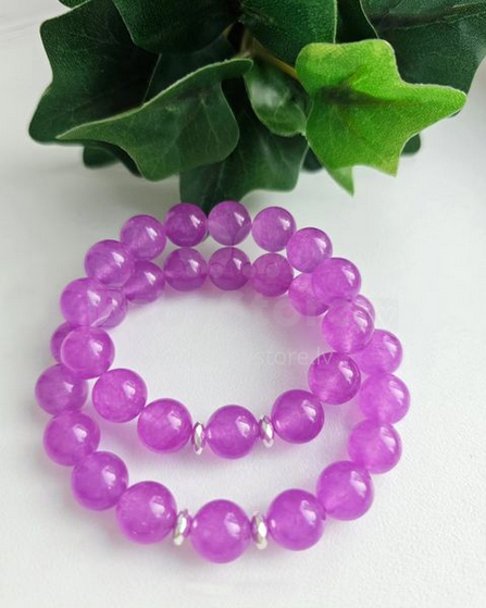 La bebe™ Jewelry Handmade Natural Stone Bracelet Halcedons Purple