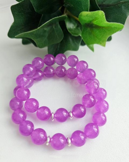 La bebe™ Jewelry Handmade Natural Stone Bracelet Halcedons Lavanda