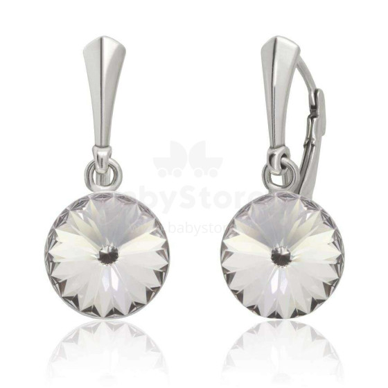 La bebe™ Jewelry Natural Stone earrings Crystal Auskari sudraba 925 ar 10 mm kristālu