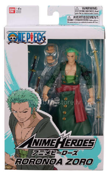 ANIME HEROES Once Piece figūrėlė su priedais, 16 cm - Roronoa Zoro