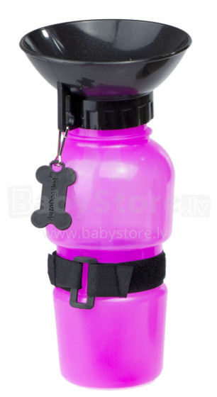 Ikonka Art.KX7697_1 Šunų kelioninis buteliukas bidonas 500ml rožinės spalvos