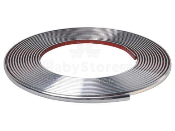 Ikonka Art.KX9753_4 Chrome decorative self-adhesive strip for car 15mm x 15m