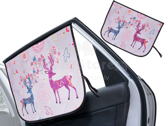 Ikonka Art.KX6192_2 Magnetic curtain car window cover deer