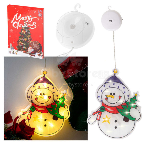 Ikonka Art.KX5244_1 LED kulonu gaismas Ziemassvētku rotājumi sniegavīrs